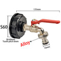 IBC Tank Tap Adapter S60x6 Thread to 16mm Quick Connect Valve Fitting