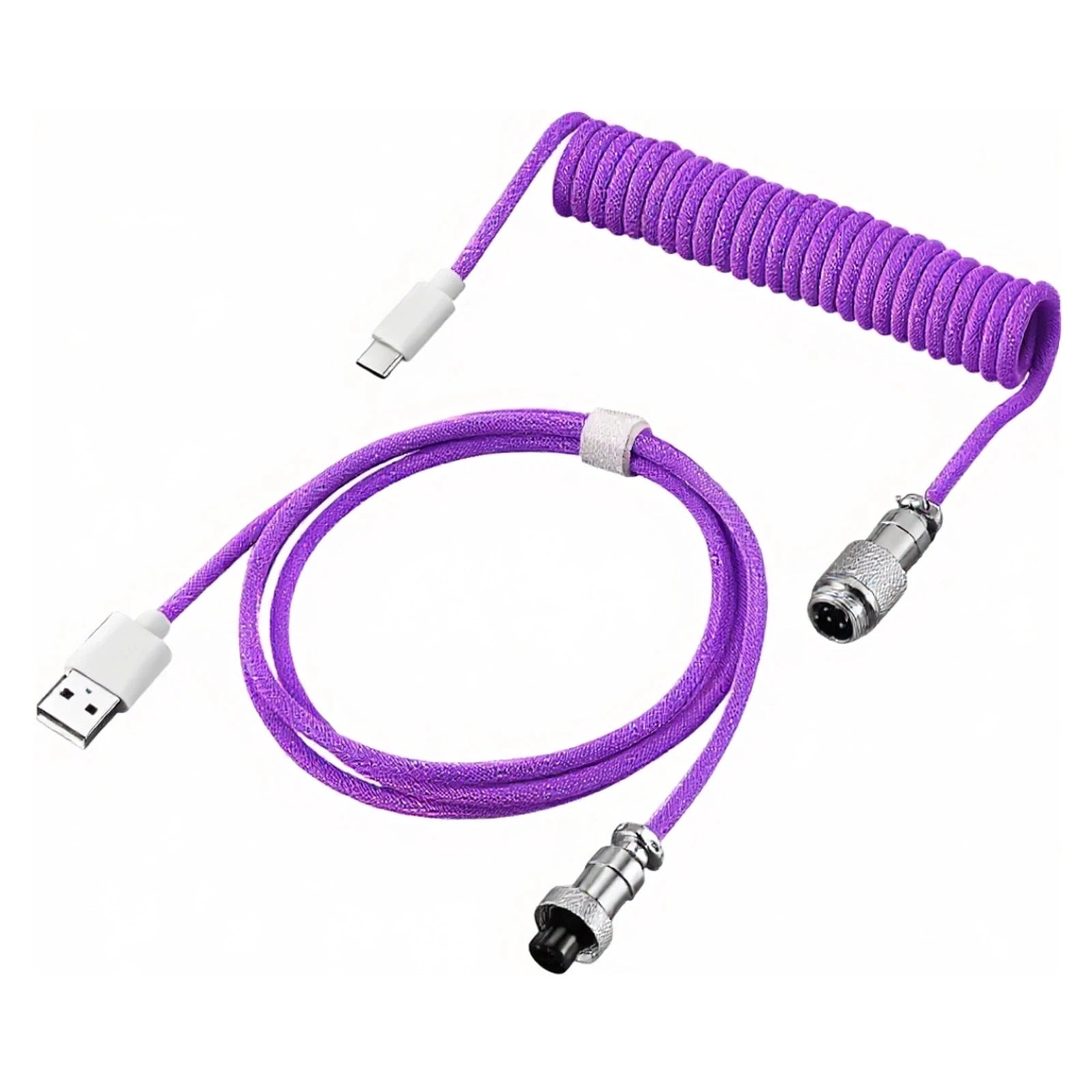 Mechanical Keyboard Coiled USB-C Cable with Aviator Connector - Up to 3M