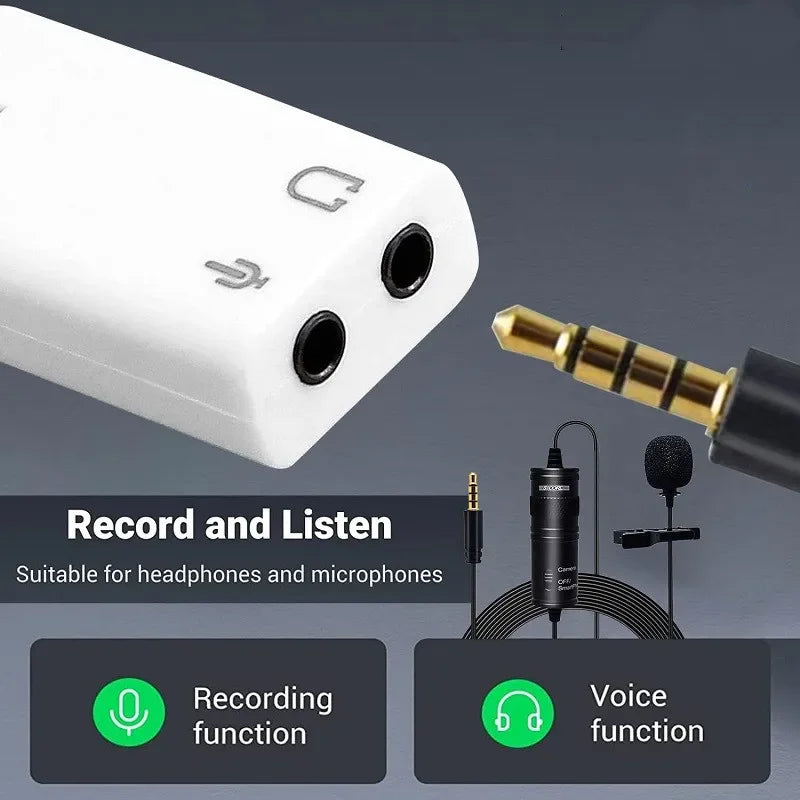 USB External Sound Card with 3.5mm Audio Adapter