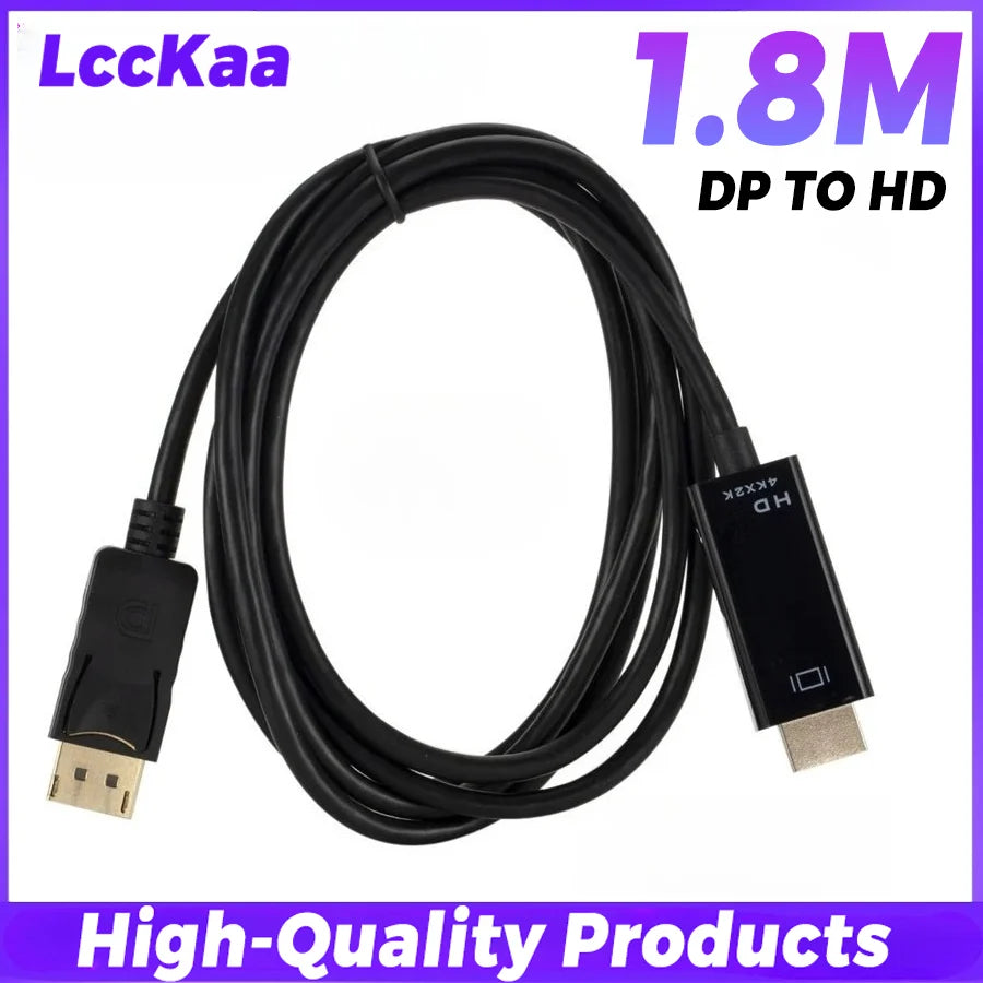 DisplayPort to HDMI Cable 4K - 1.8M DP to HDMI Adapter