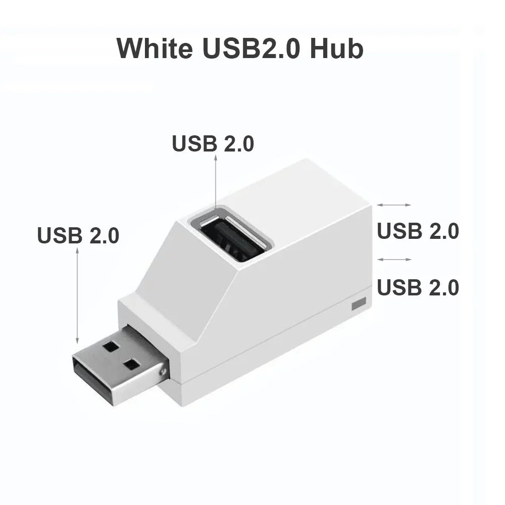 USB 3.0 Mini Hub — 1 to 3 Port Splitter for PC & Laptop