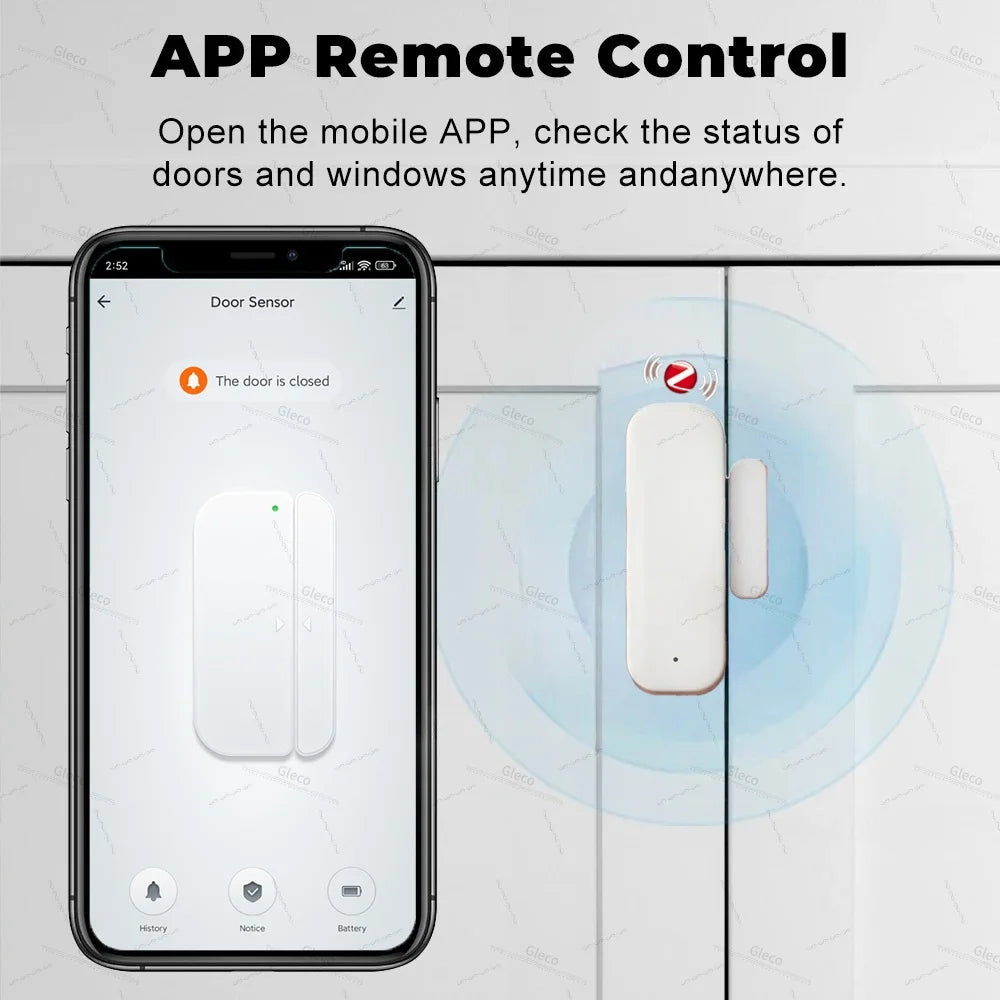 ZigBee Smart Door & Window Sensor — Tuya App, Home Assistant