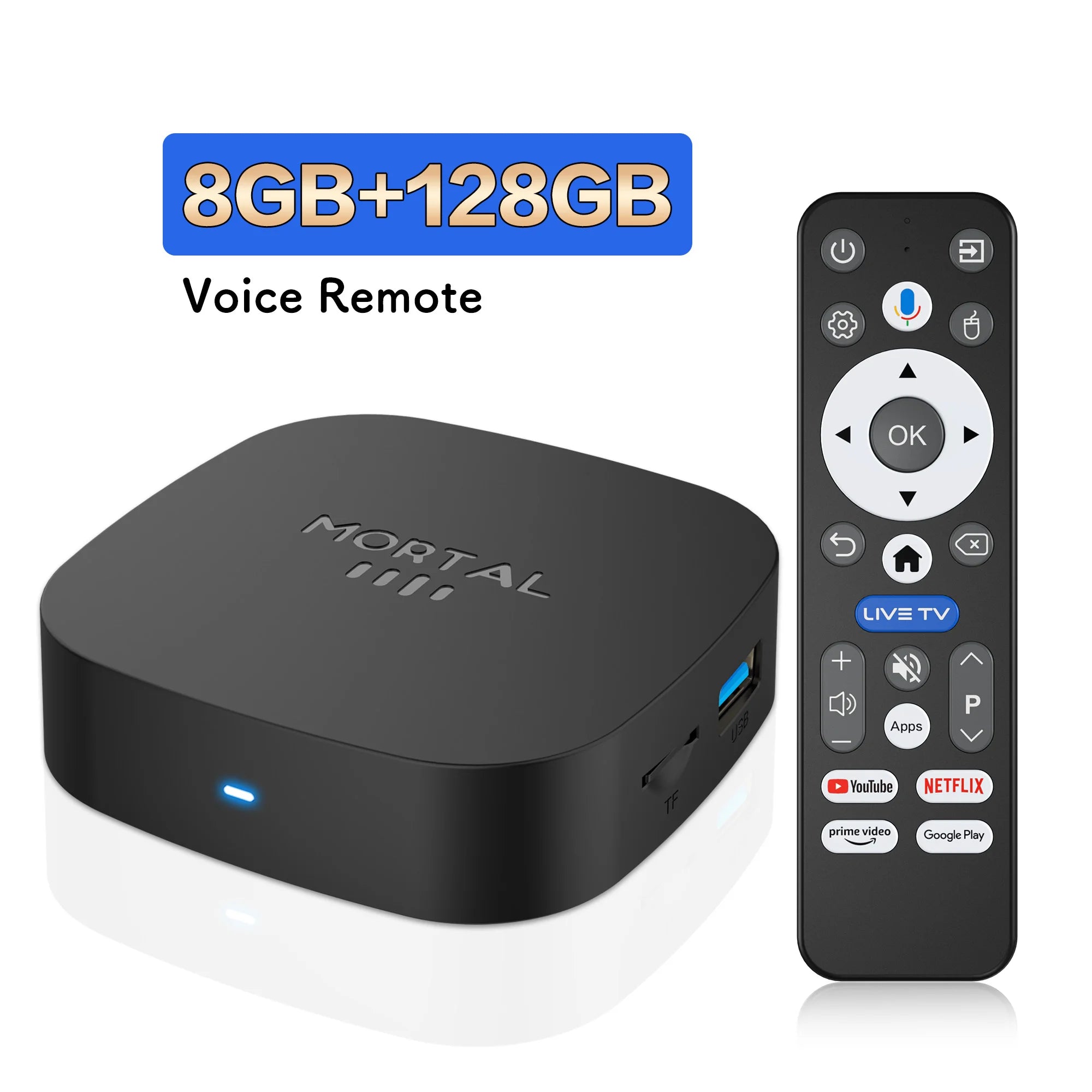 T1+ Smart TV Box Android 16 — 8K Ultra HD, WiFi 6, 8GB RAM, 128GB
