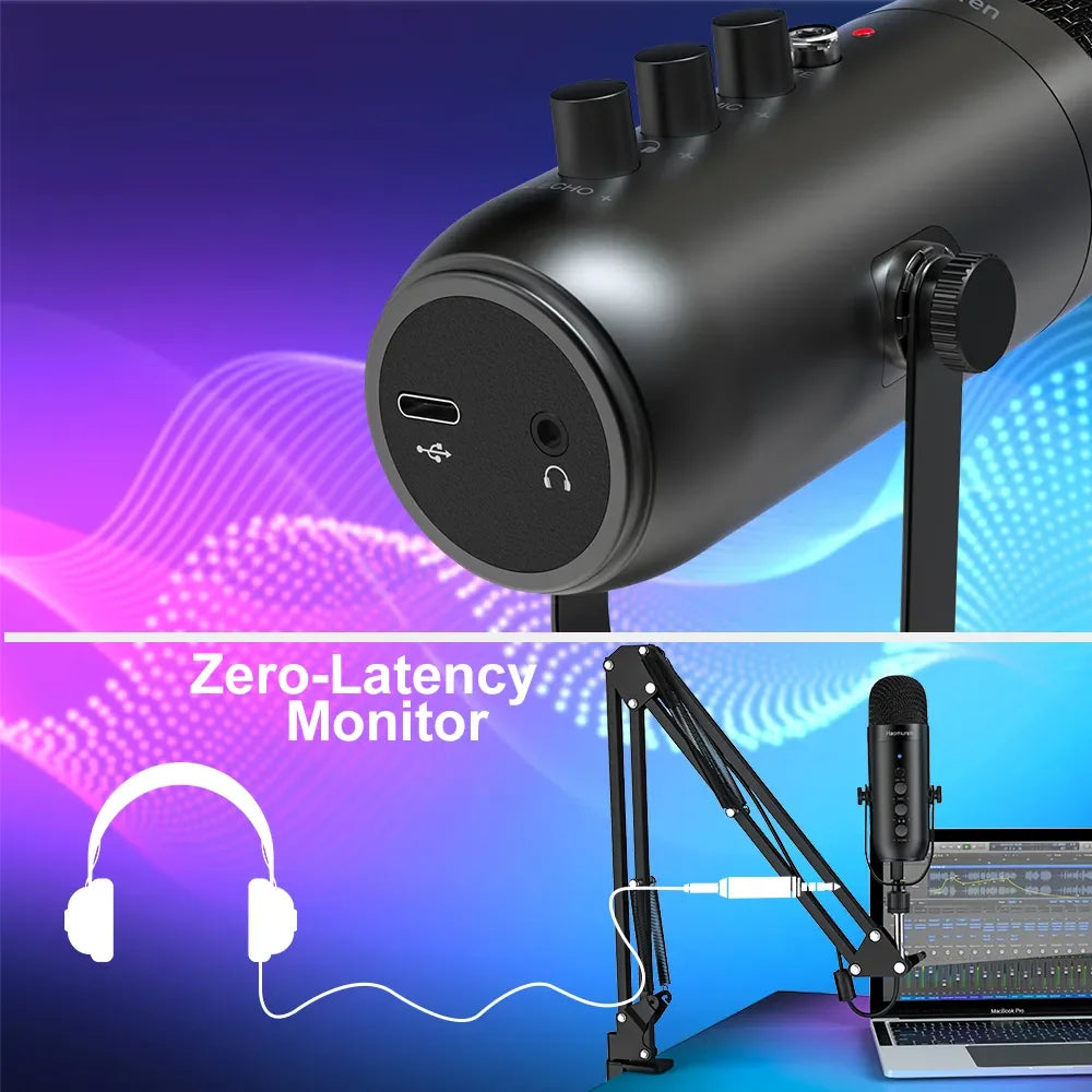 Haomuren USB Condenser Microphone Kit with Boom Arm