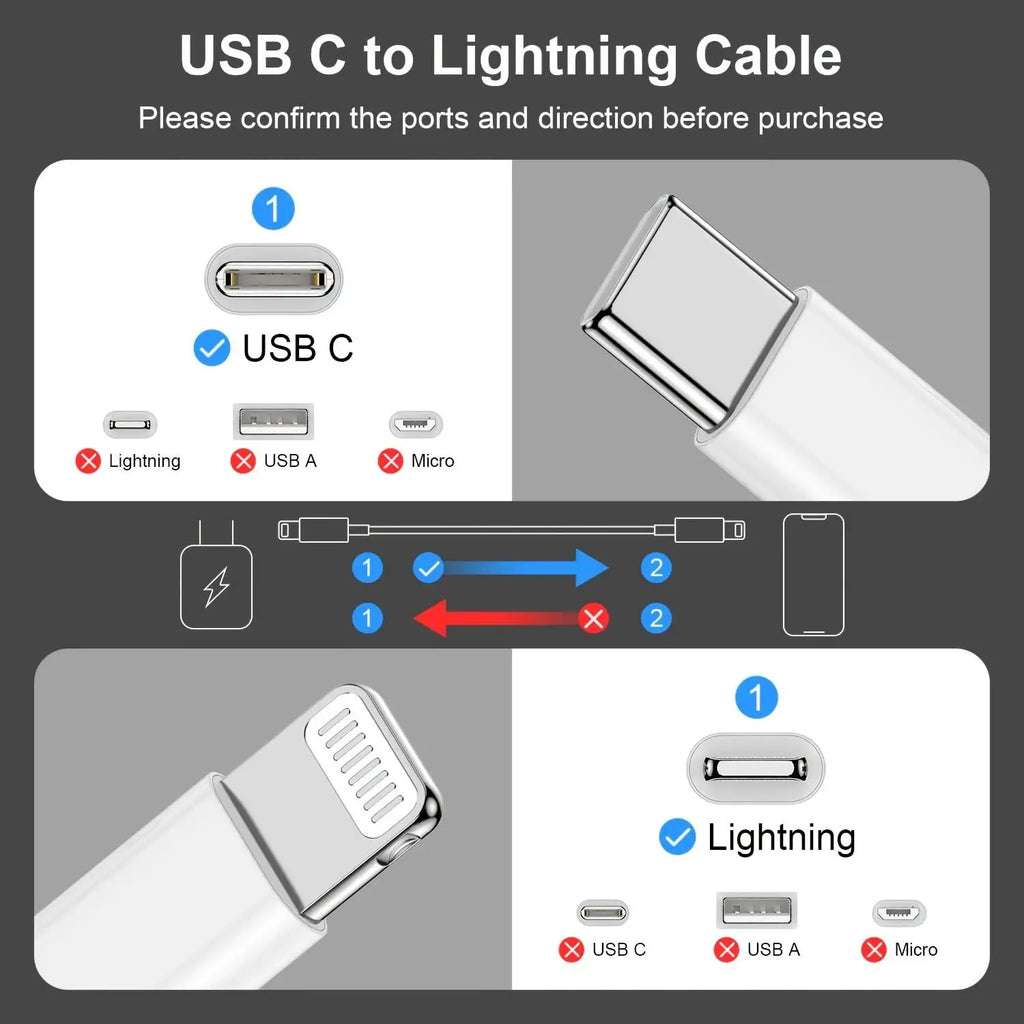 USB-C to Lightning Fast Charging Cable with CarPlay Support