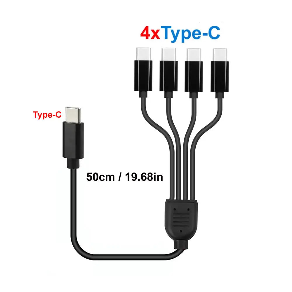 4-in-1 Multi USB Charging Cable — USB-C, Micro USB & PD Splitter
