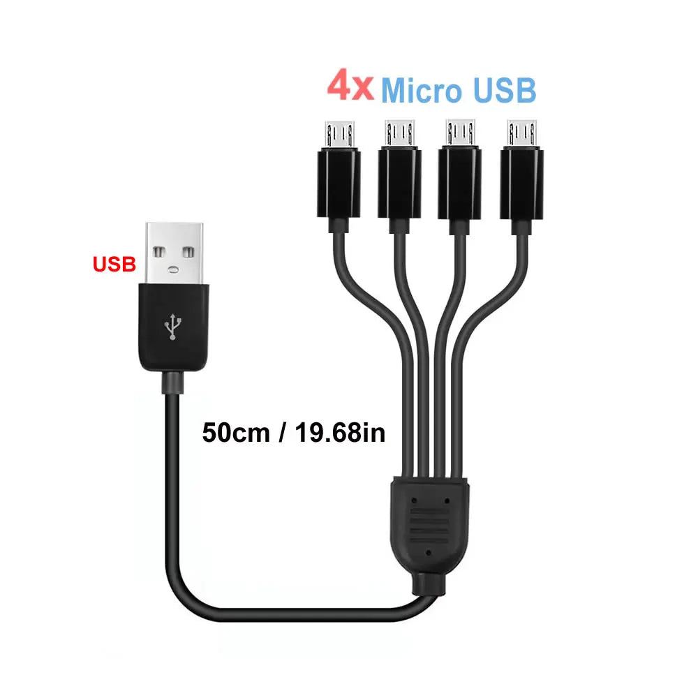 4-in-1 Multi USB Charging Cable — USB-C, Micro USB & PD Splitter