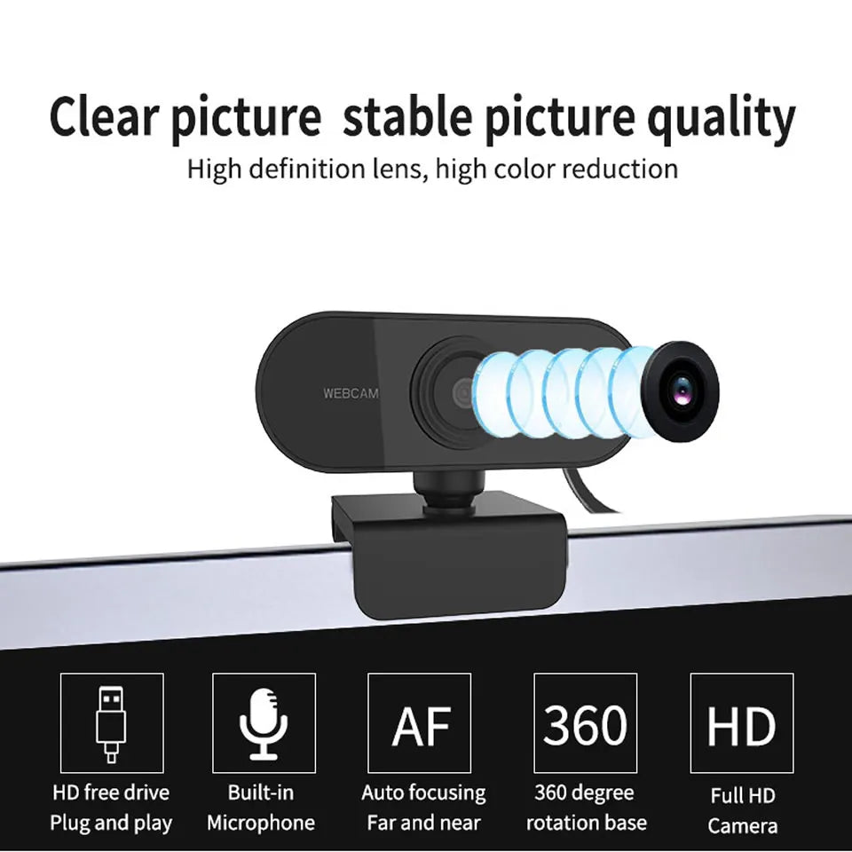 1080P HD Mini Webcam with Microphone