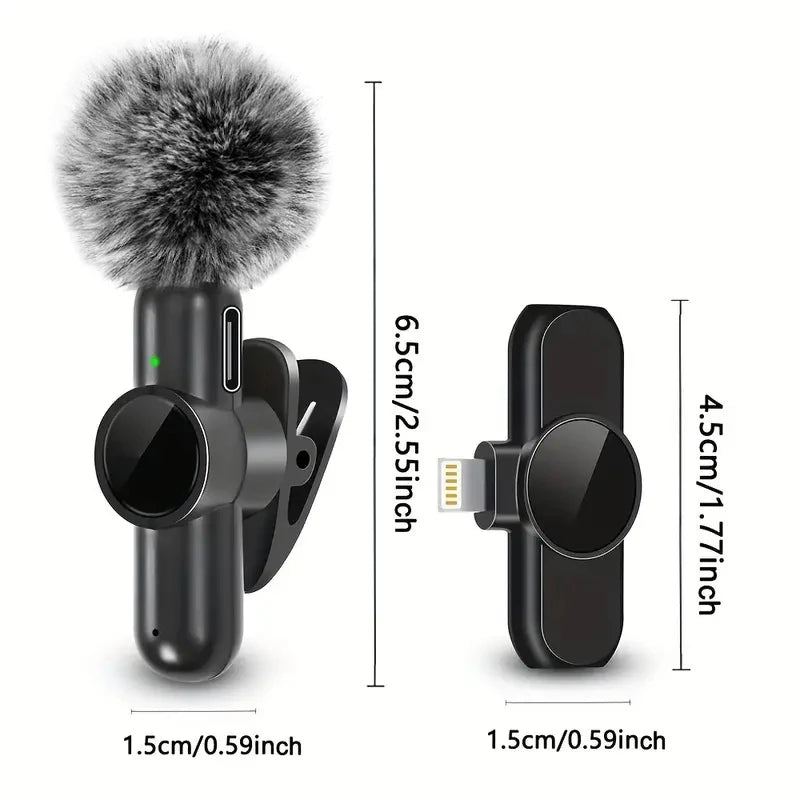 Wireless Lavalier Microphone with Windproof Cover