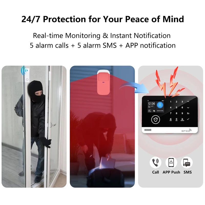 Tuya Smart WiFi GSM Home Security Alarm System — Touch Keyboard, RFID & App Control
