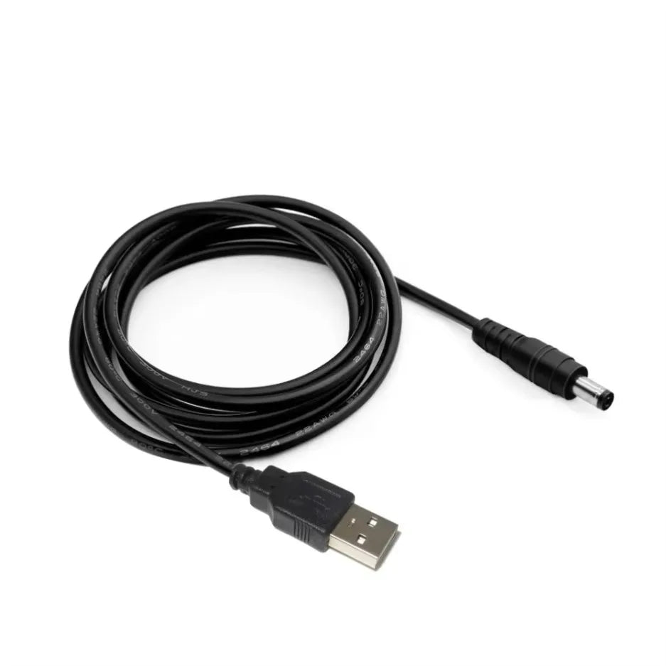 Universal USB to DC 5.5mm Power Cable — 8 Connector Tips, 5V