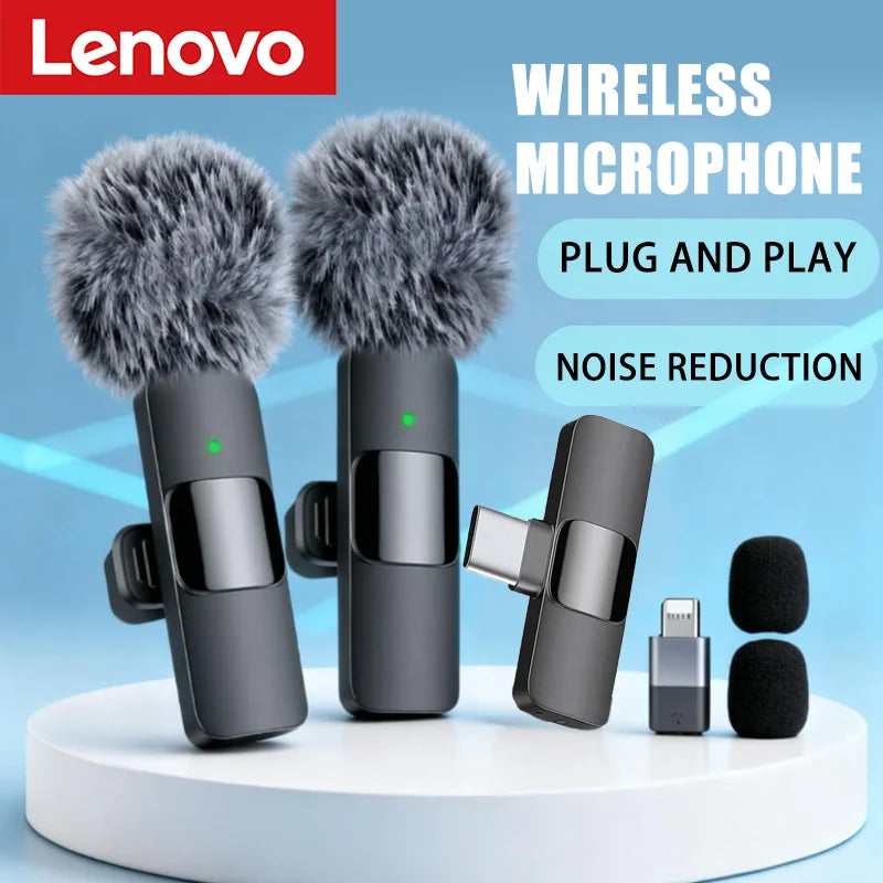 Lenovo Mini Wireless Lavalier Microphone for Live Streaming