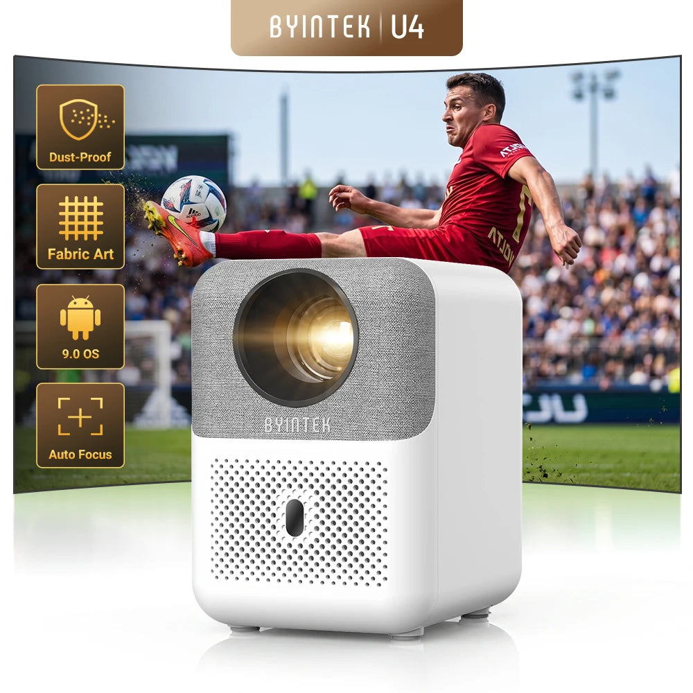 BYINTEK U4 Smart Mini Projector — 4K 1080P, WiFi, Android