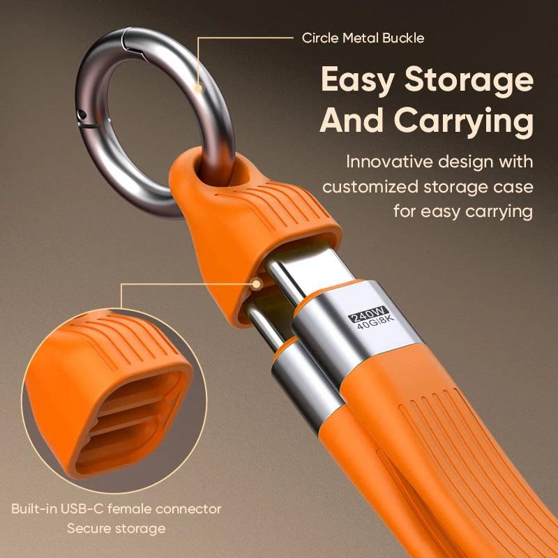 USB4 240W USB-C to USB-C Keychain Cable 8K@60Hz