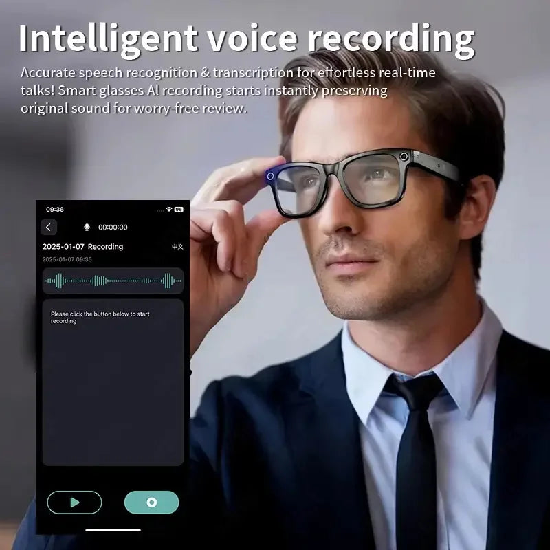 AI Smart Glasses — 8MP Camera, 100+ Language Translation, Bluetooth Calling