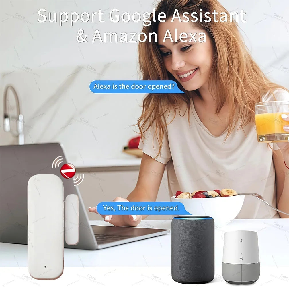 ZigBee Smart Door & Window Sensor — Tuya App, Home Assistant