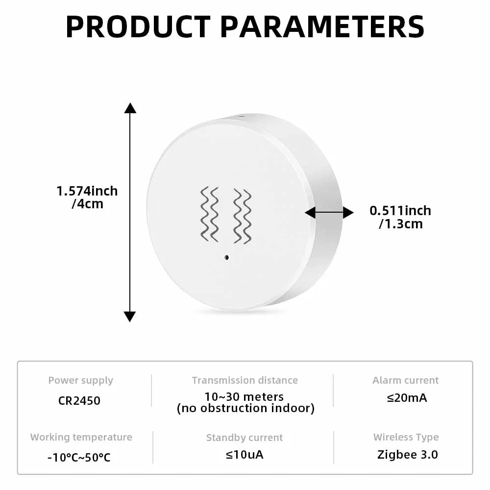 Tuya Smart Zigbee Vibration Detection Sensor