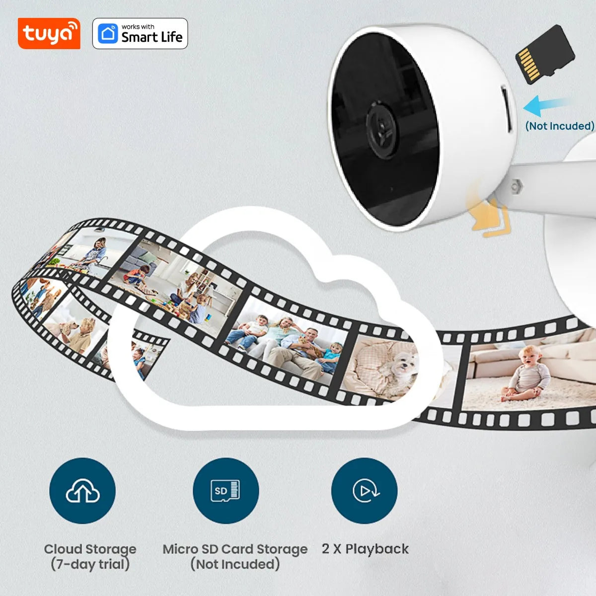 Tuya Smart 3MP HD Indoor Security Camera with Two-Way Audio