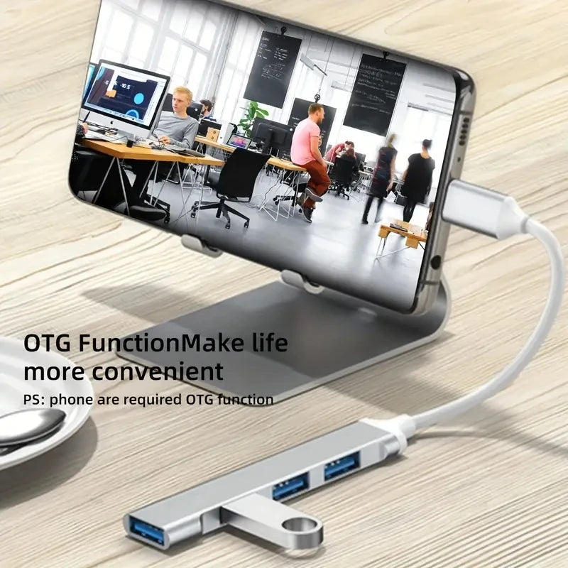 4-Port USB 3.0 Hub with High-Speed Data Transfer