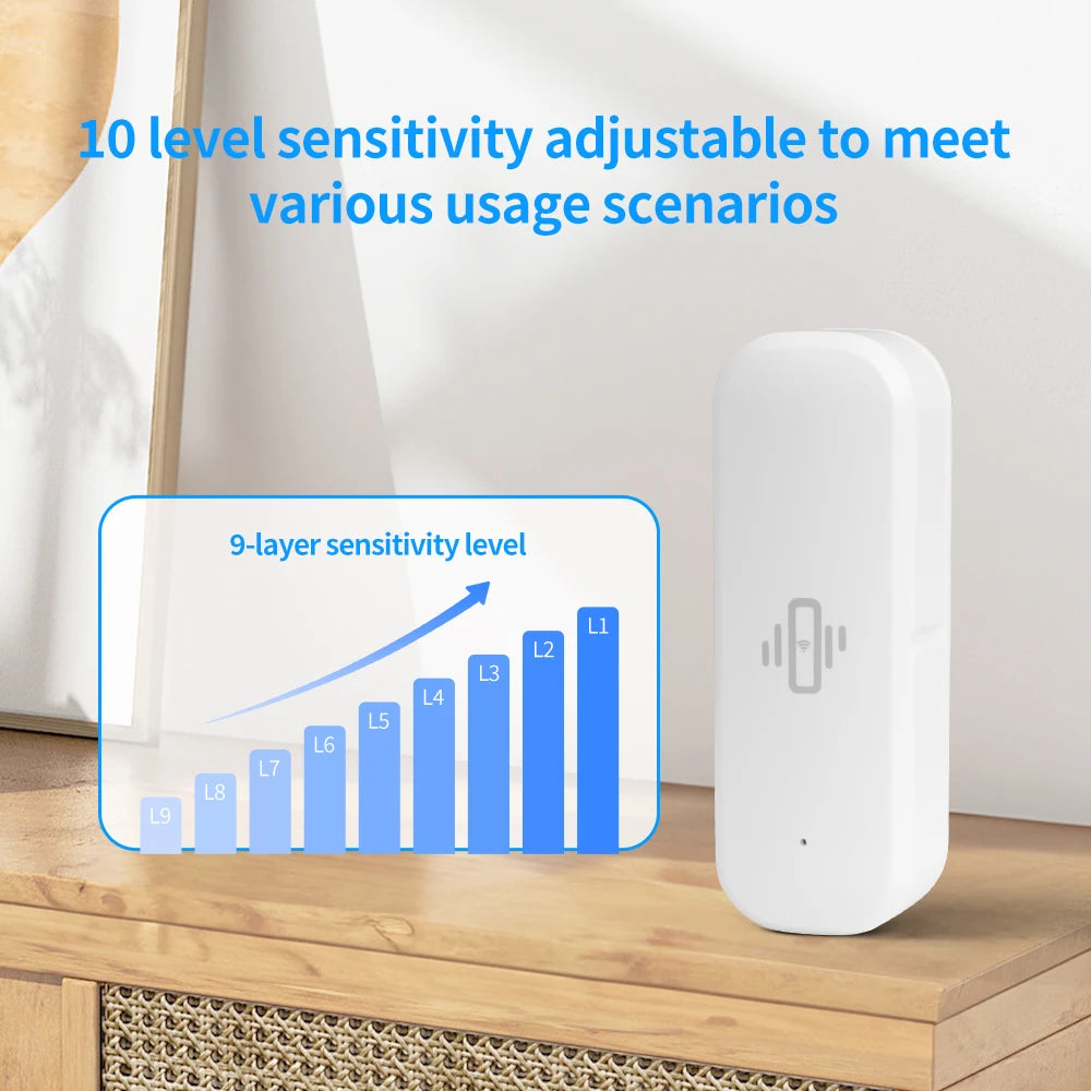 Tuya Smart WiFi Vibration Sensor with Real-Time Motion Alerts