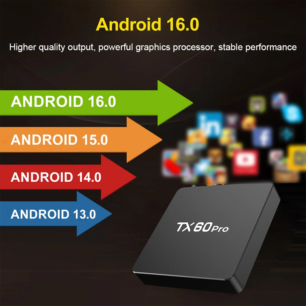 Velec Smart TV Box Android 16 — 4K Streaming, 16+256GB, Dual-Band WiFi
