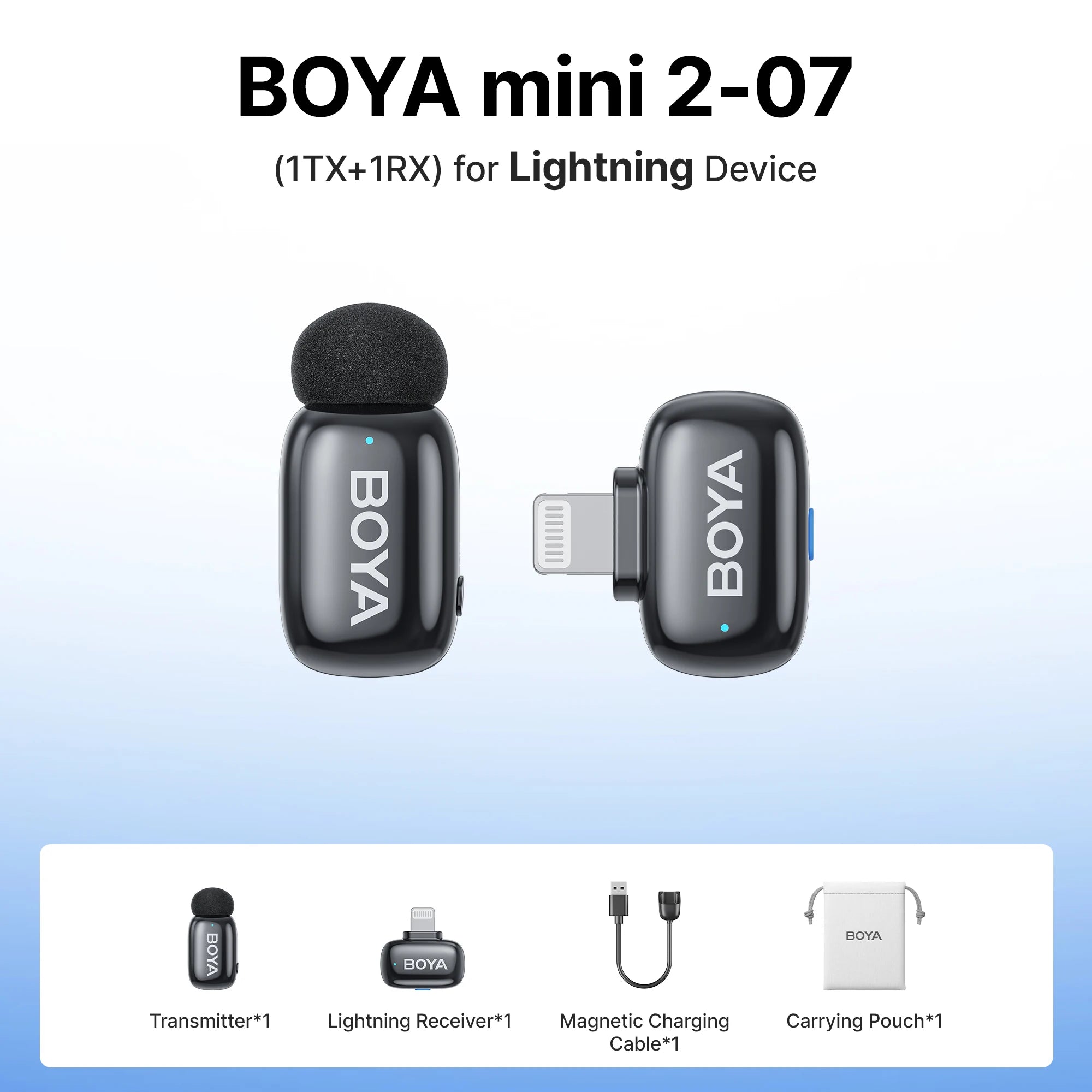 BOYA Mini 2 Wireless Lavalier Mic with AI Noise Reduction