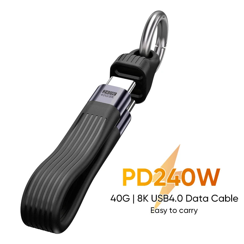 USB4 240W USB-C to USB-C Keychain Cable 8K@60Hz