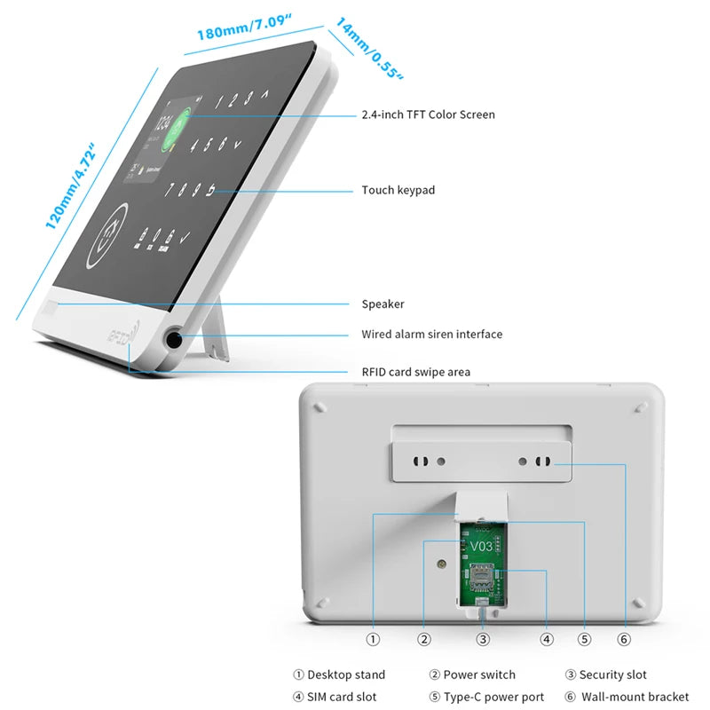 Tuya Smart WiFi GSM Home Security Alarm System — Touch Keyboard, RFID & App Control