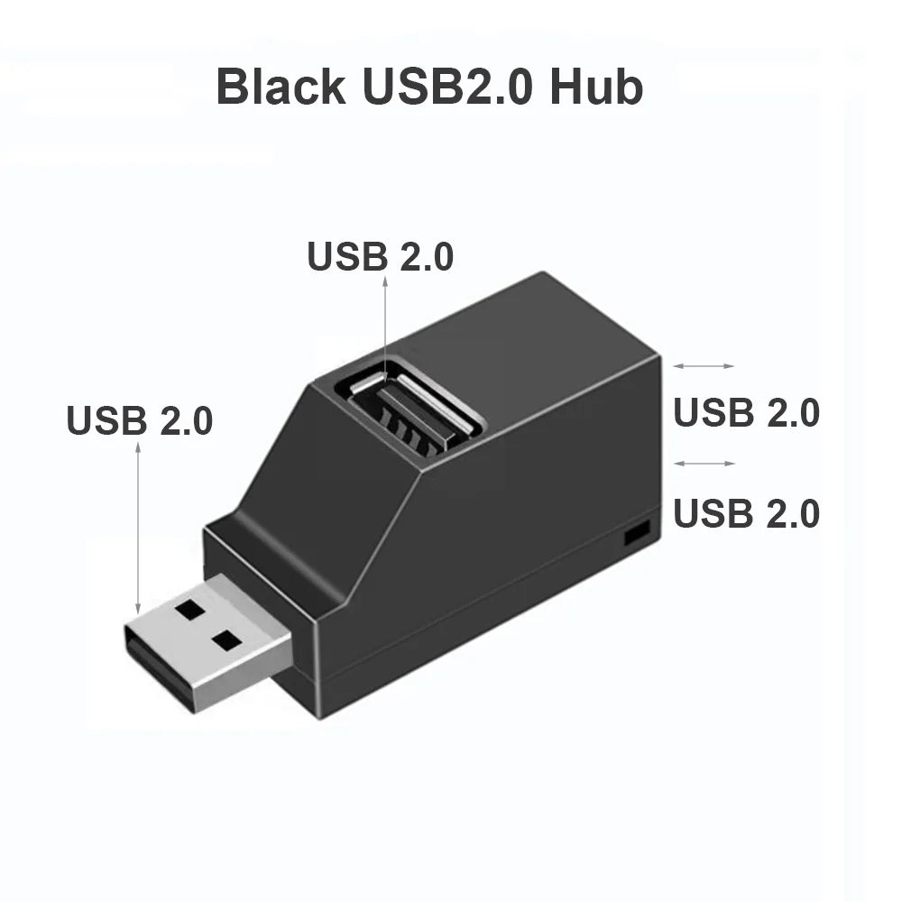 USB 3.0 Mini Hub — 1 to 3 Port Splitter for PC & Laptop