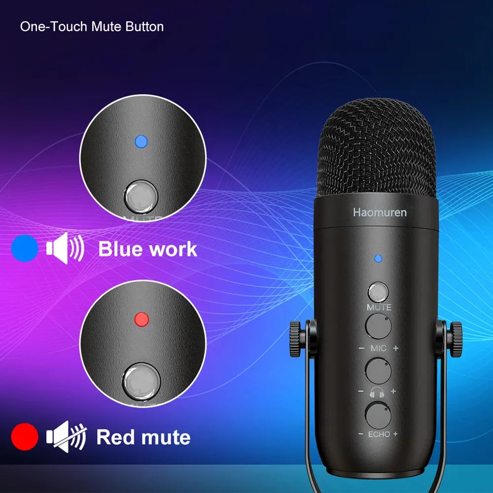 Haomuren USB Condenser Microphone Kit with Boom Arm