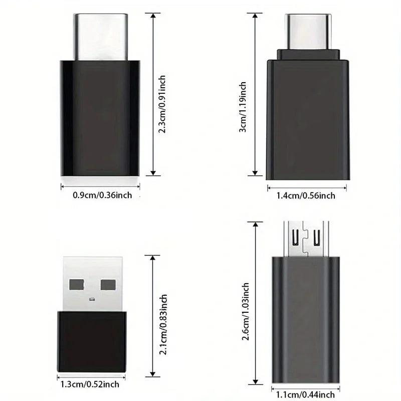 8-Pack USB-C Adapter Set - USB 3.0, USB-A & Micro USB Converters