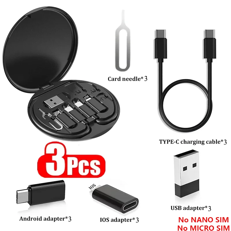 Multi-USB Charging Cable Kit - USB-C, Lightning & Micro USB
