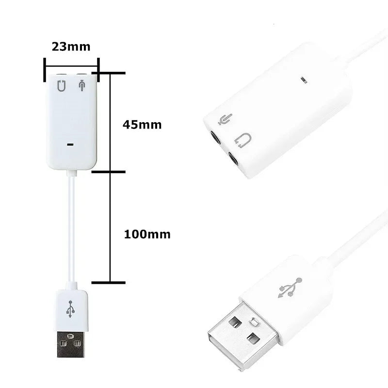 USB External Sound Card with 3.5mm Audio Adapter