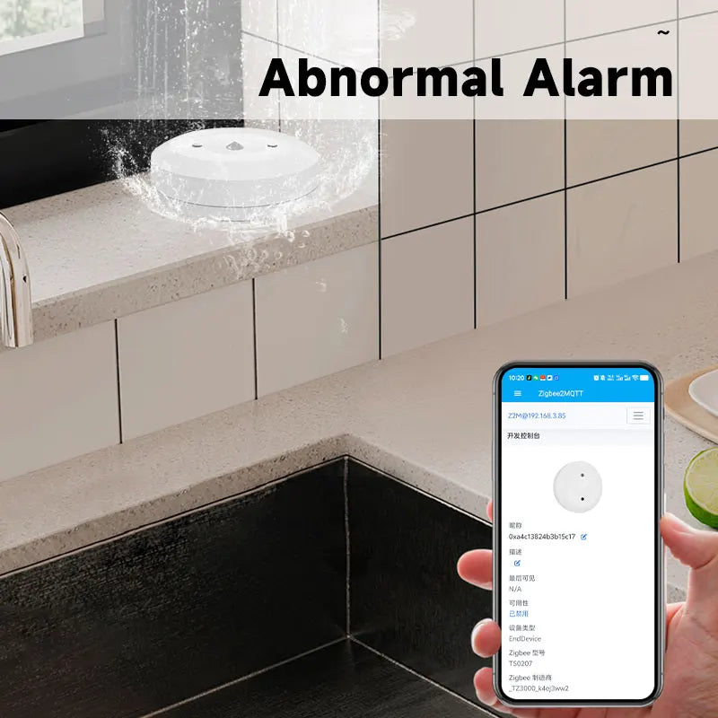 Zigbee 3.0 Smart Water Leak Sensor — Kitchen & Bathroom Flood Detector