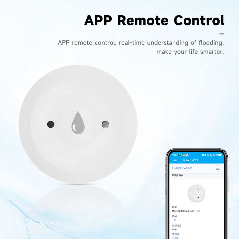 Zigbee 3.0 Smart Water Leak Sensor — Kitchen & Bathroom Flood Detector