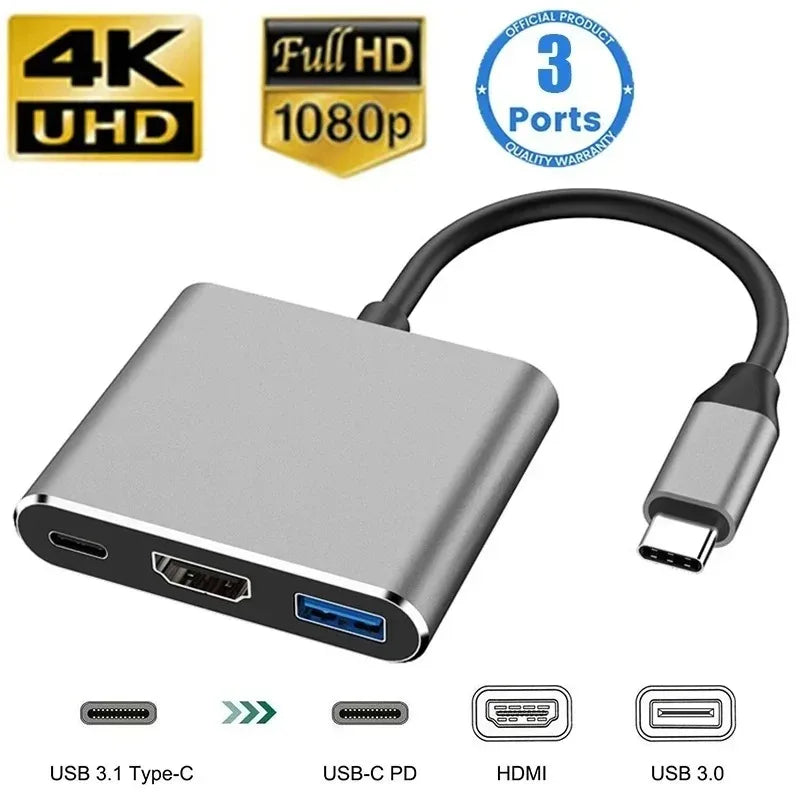 USB-C Hub Multi-Port Adapter with HDMI & RJ45
