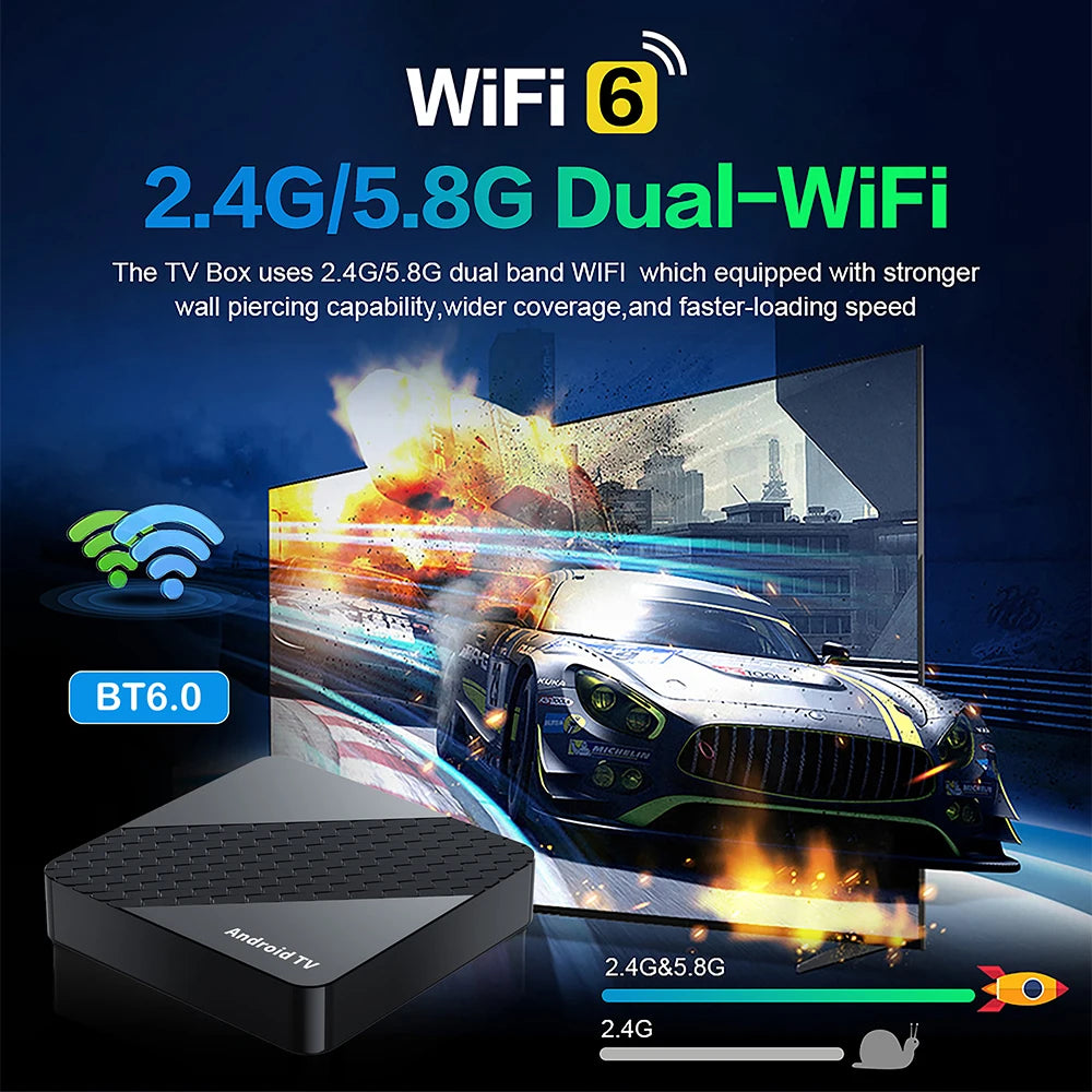 YOZHIXU X10 Android TV Box - 8K Streaming, WiFi 6, Bluetooth 6.0