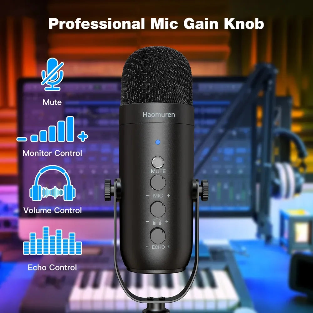 Haomuren USB Condenser Microphone Kit with Boom Arm