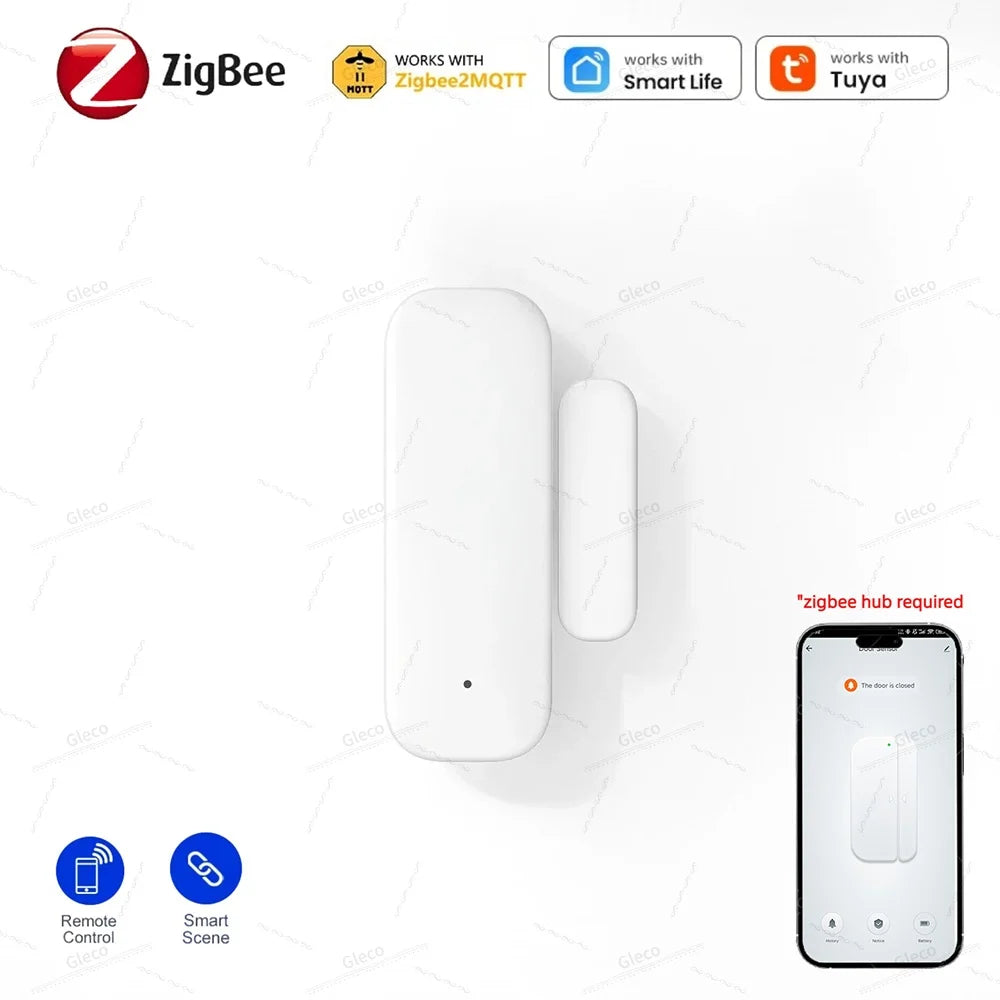 ZigBee Smart Door & Window Sensor — Tuya App, Home Assistant