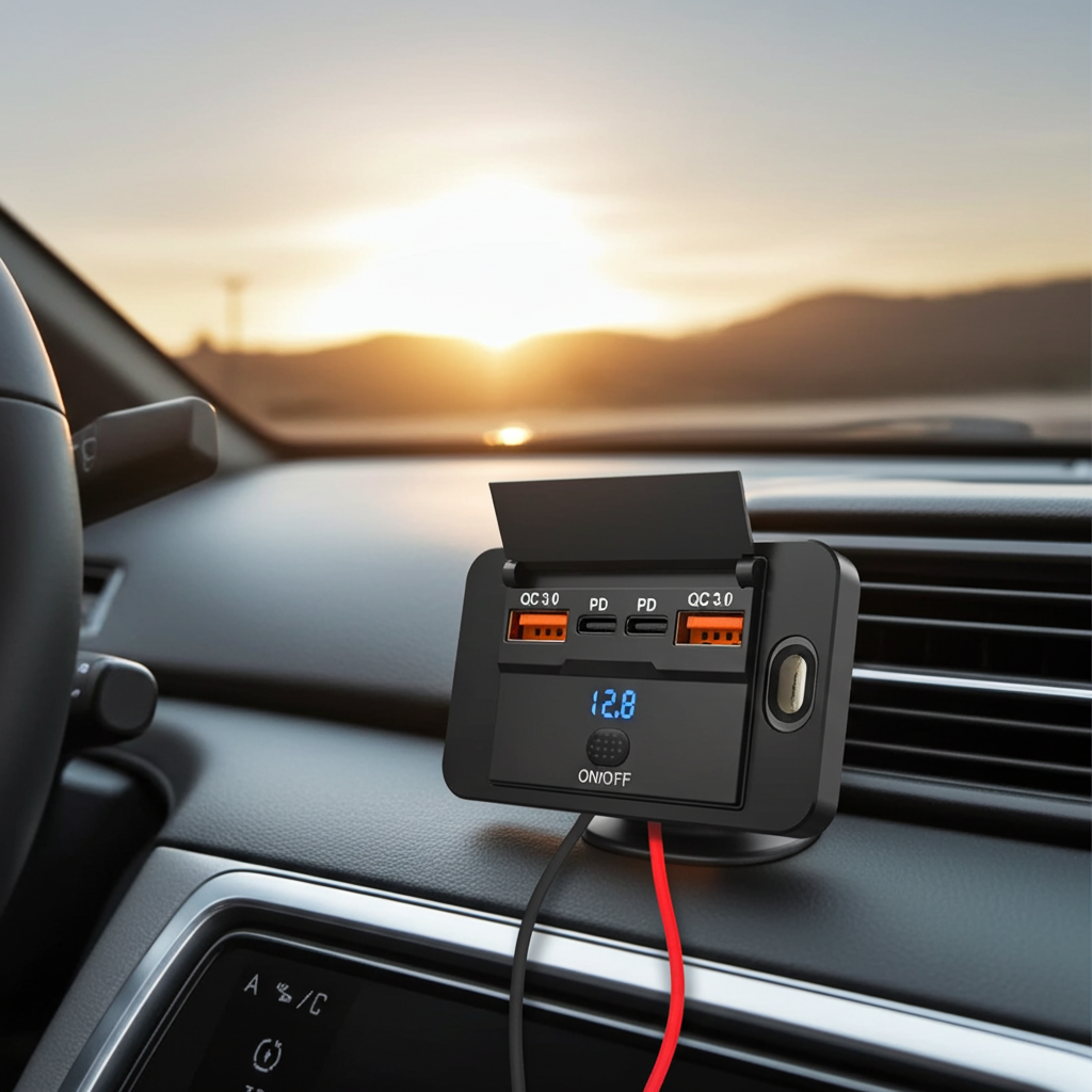 Car Charger Socket Adapter with Switch - PD & QC3.0, 12V/24V, 96W