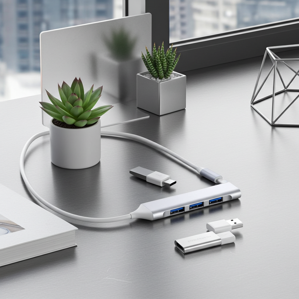 4-Port USB 3.0 Hub with High-Speed Data Transfer
