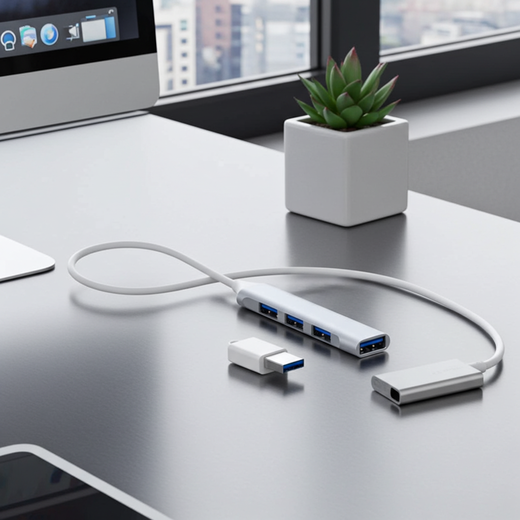 4-Port USB 3.0 Hub with High-Speed Data Transfer